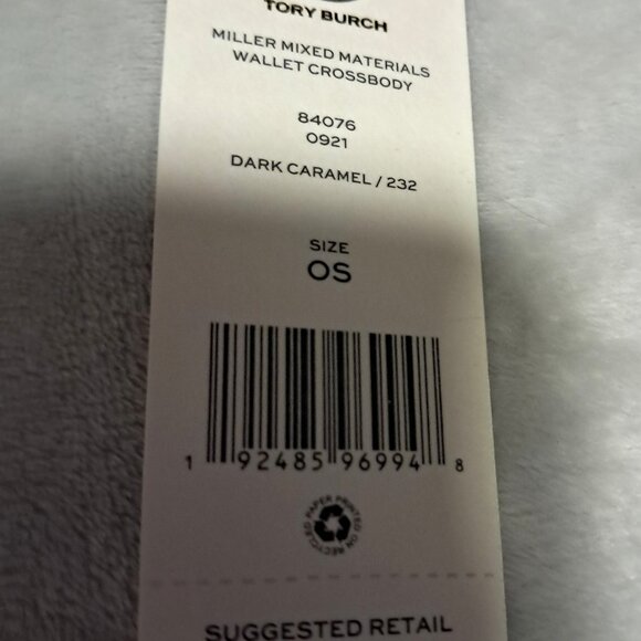 Tory Burch Miller Mixed Materials Wallet Crossbody in Dark Caramel Retail $378 - Picture 3 of 5